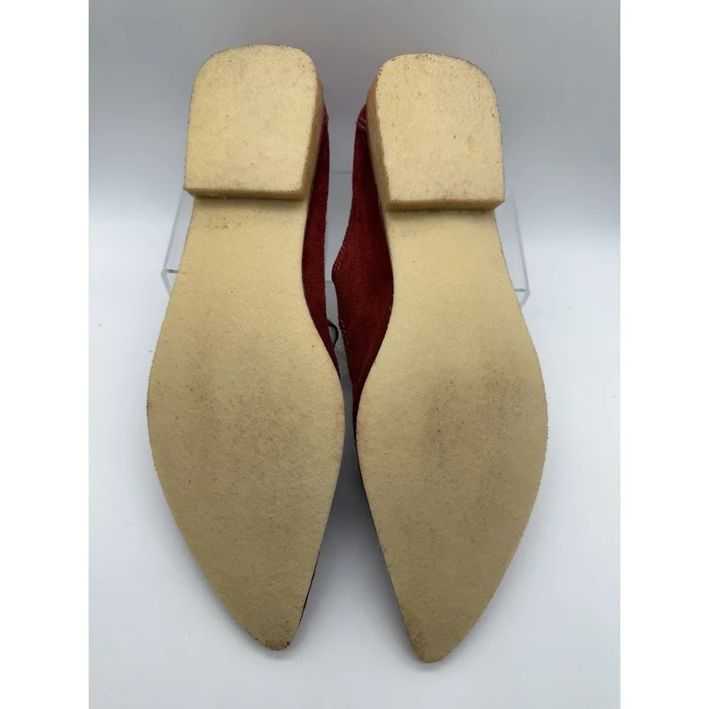 VTG Robert Clergerie Espace Women's US Size 9 Crimson Suede And Gum Sole Sandals
